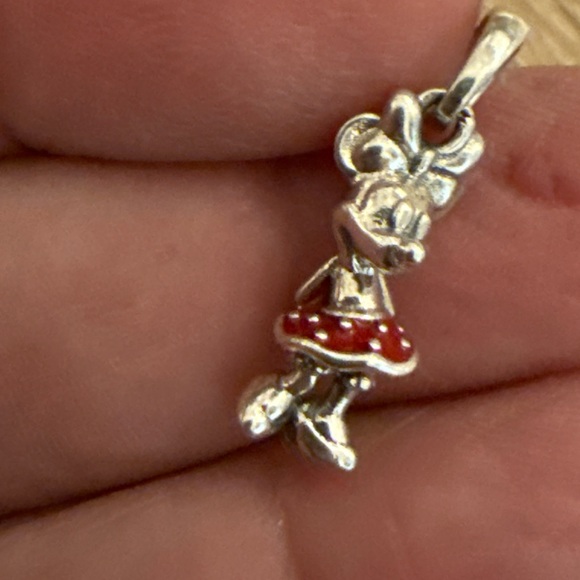 Silver and Red Mouse Charm Pendant - Picture 4 of 8
